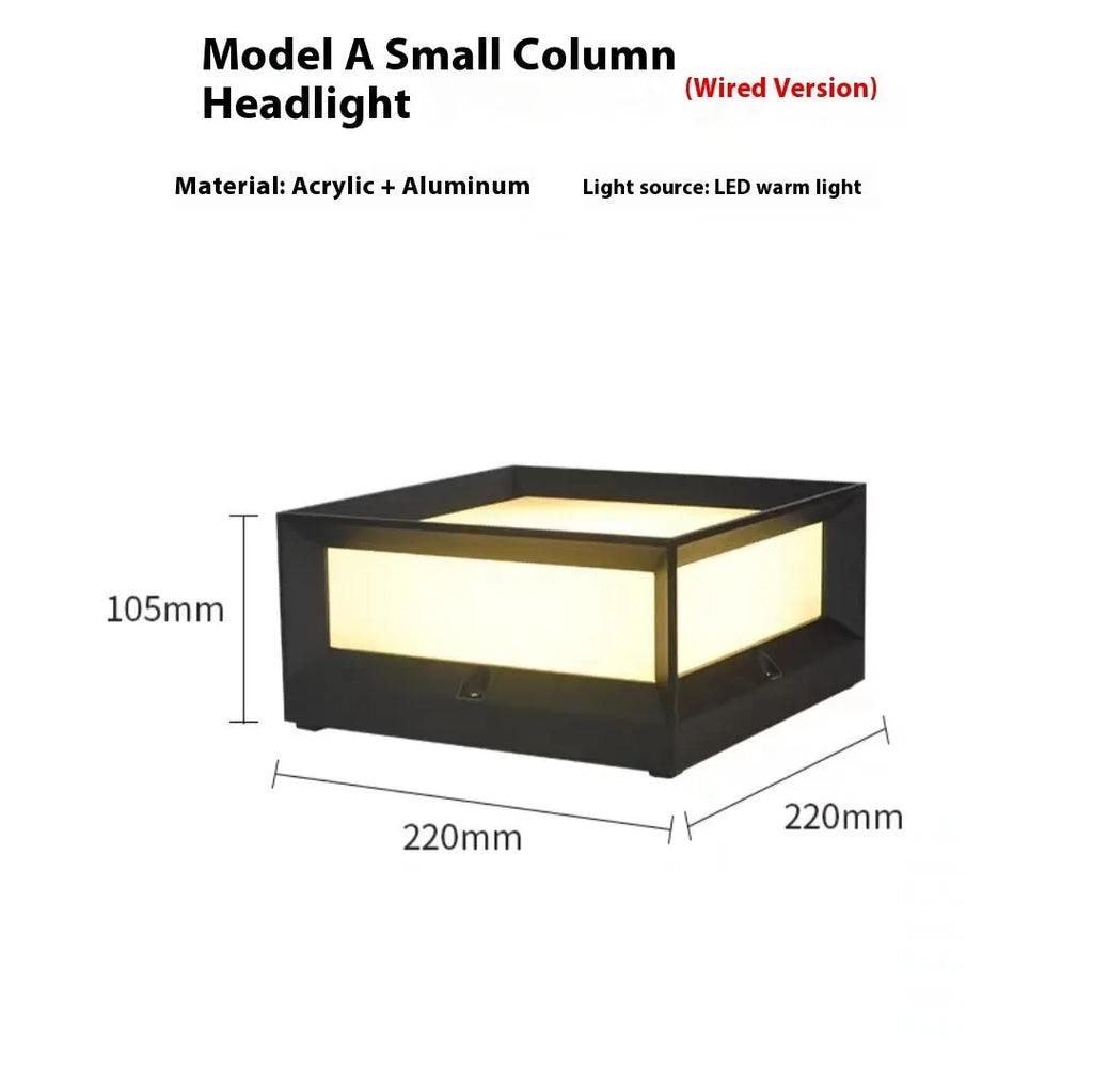 Aluminium outdoor solar LED pillar light for wall or door mounting.