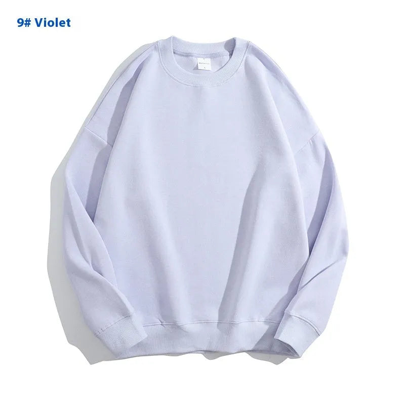 Cotton off shoulder loose pullover sweater in a solid colour with round neck and long sleeves.