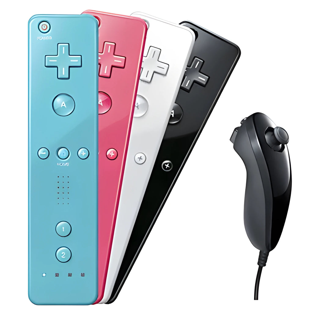Nintendo Wii left and right wireless gamepad controllers with infrared sensor in multiple colour options