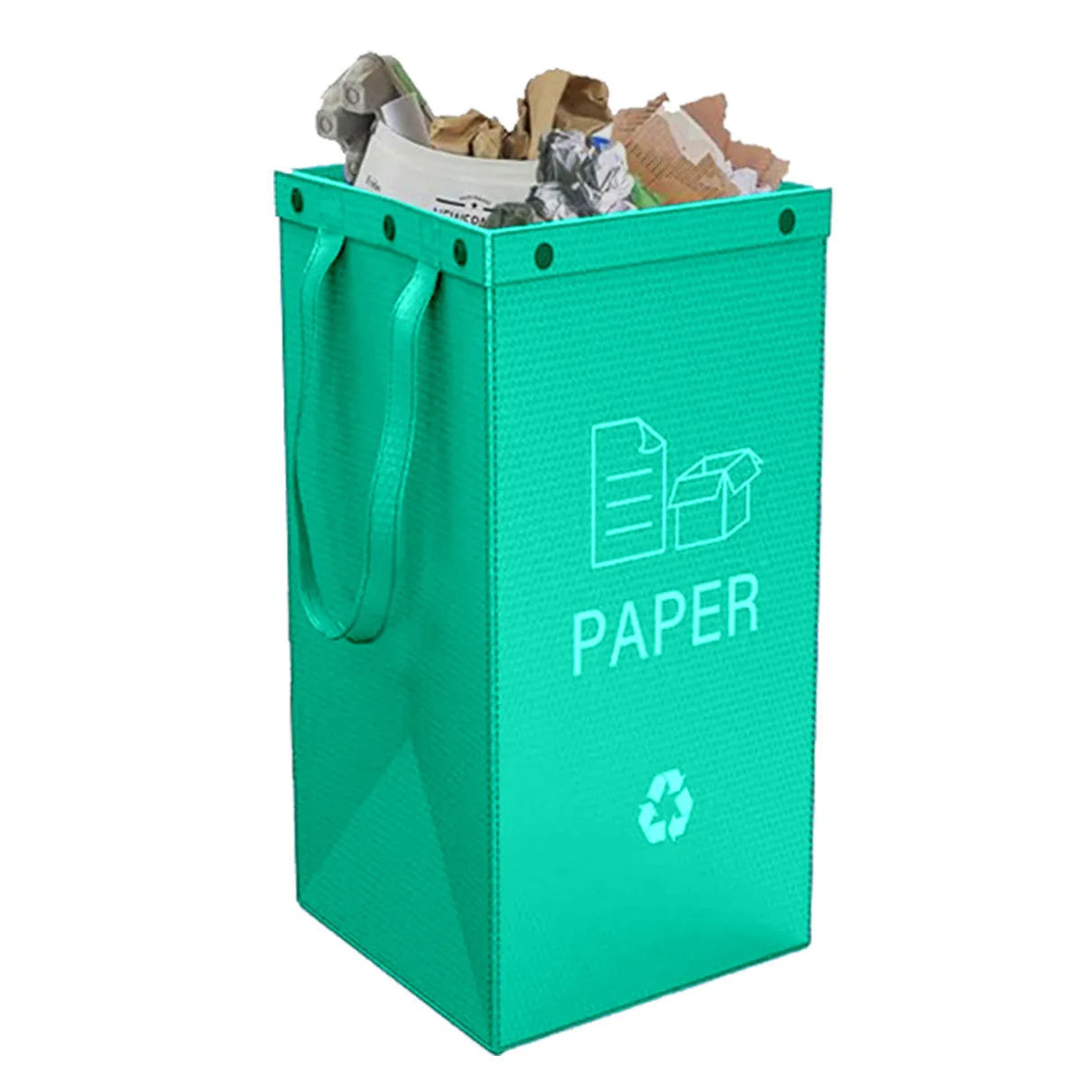Blue 40-litre plastic handbag-style garbage bin for wet waste sorting.