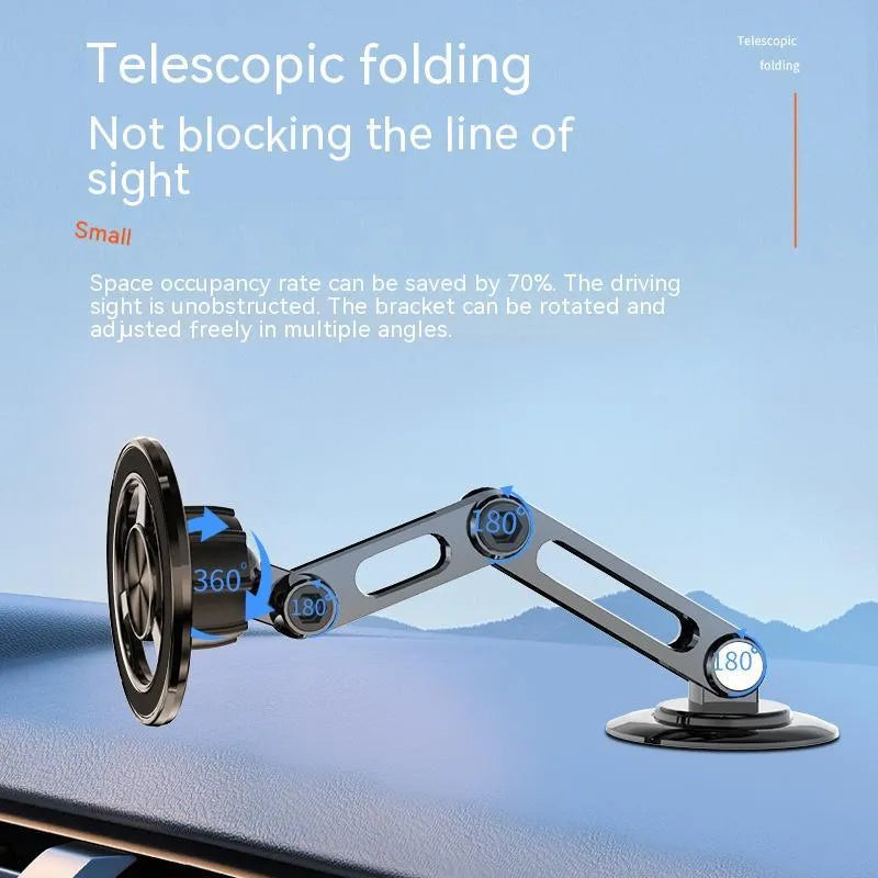 All-metal magnetic car phone holder with spare adhesive pads in multiple colour options