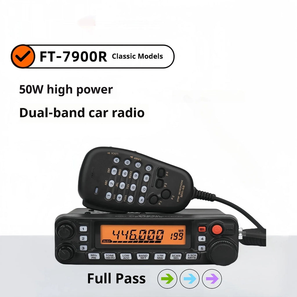 High-power car interphone with anti-interference function for self-driving tours, shown with antenna options.
