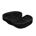 Black flannel U-shaped memory foam seat cushion for office chairs, dimensions 46cm x 36cm.