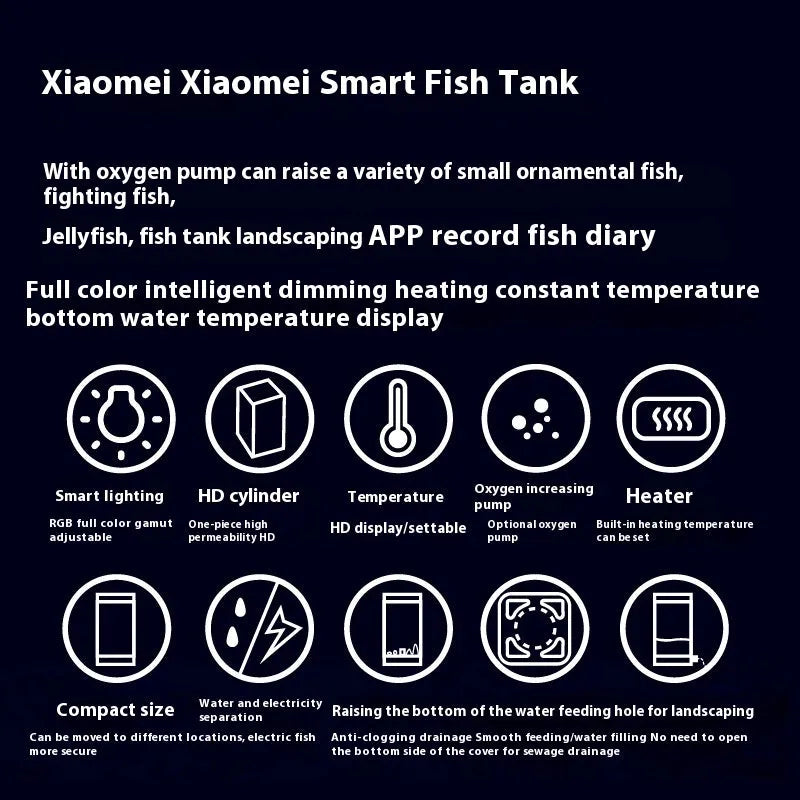 Bluetooth Douyu cylinder small fish tank in plastic, white colour, with data cable