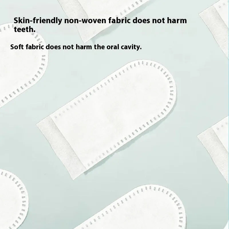 Pack of 50 non-woven pet dental cleaning finger stalls for cat and dog oral hygiene