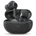 Black Pro4 Bluetooth wireless earbuds and charging case on a white background