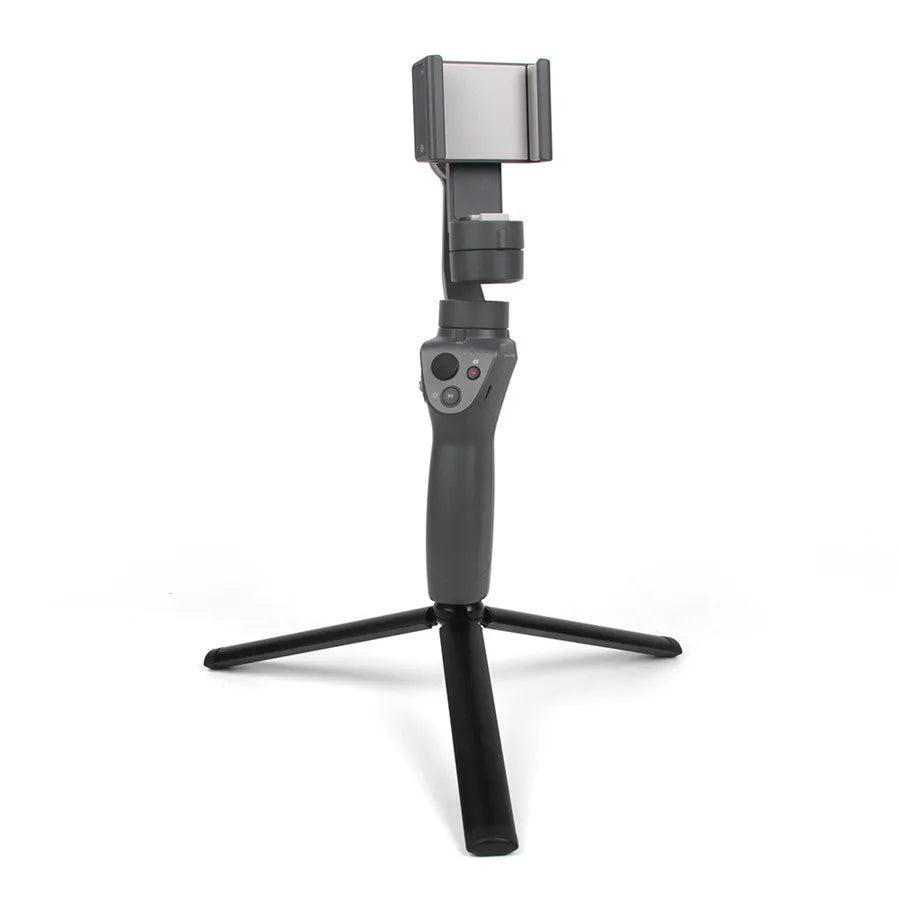 Black aluminium alloy mobile phone tripod compatible with Apple iPhone models