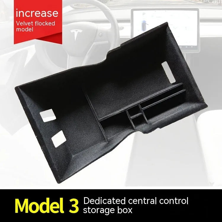 Plastic storage box organiser for Tesla Model 3, Model X and Model S centre console