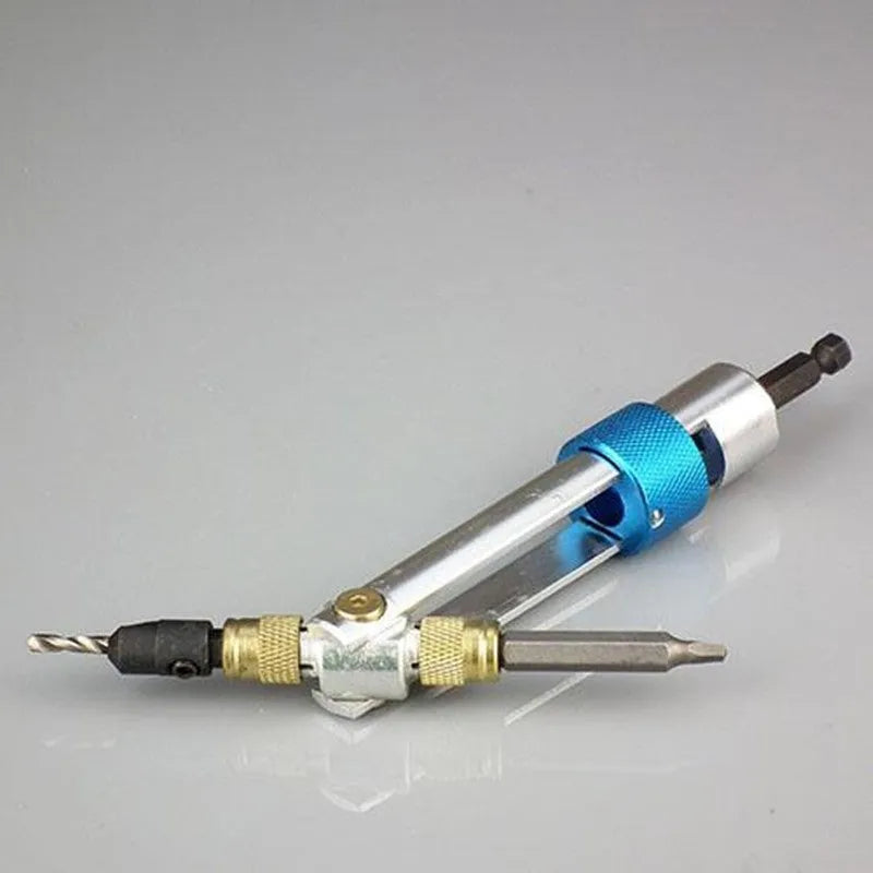 Half Time Drill driver attachment with swivel head and set of drill and screwdriver bits