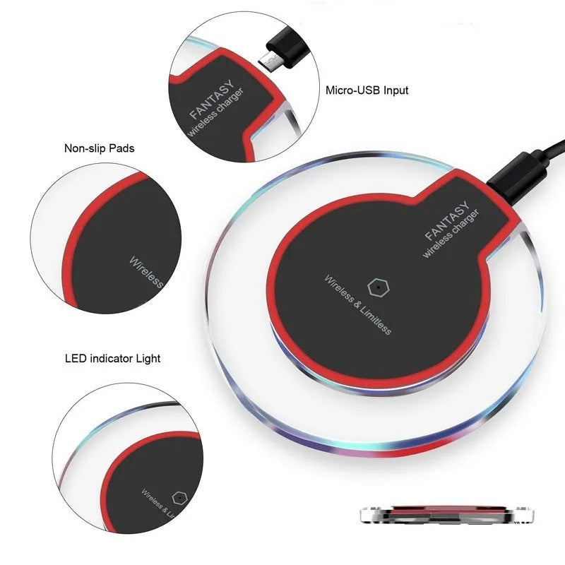 Qi wireless charging pad 100mm for iPhone and Samsung Galaxy smartphones