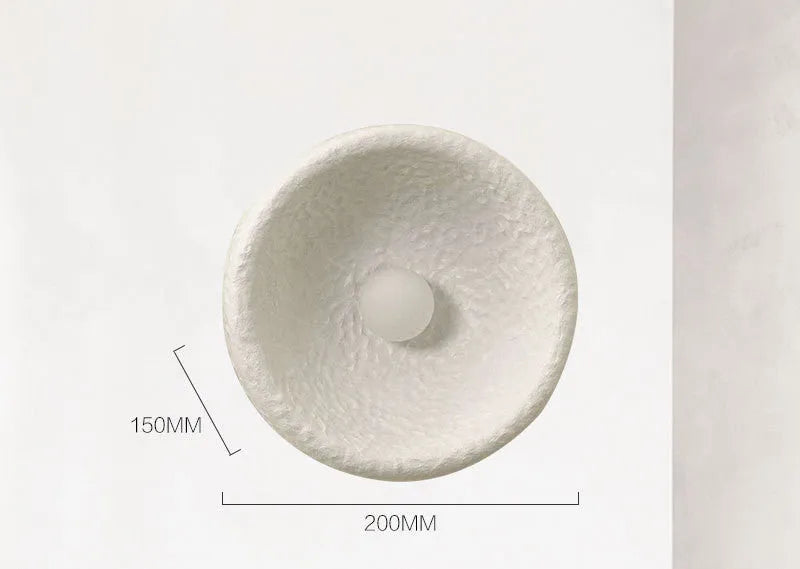 Japanese minimalist wall lamp with resin shade in 20cm, 26cm or 32cm diameter