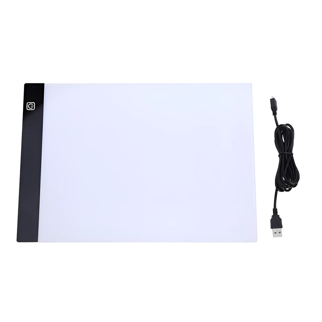 LED artist tracing table with A4 acrylic screen, USB dimming, and touch switch on a desk