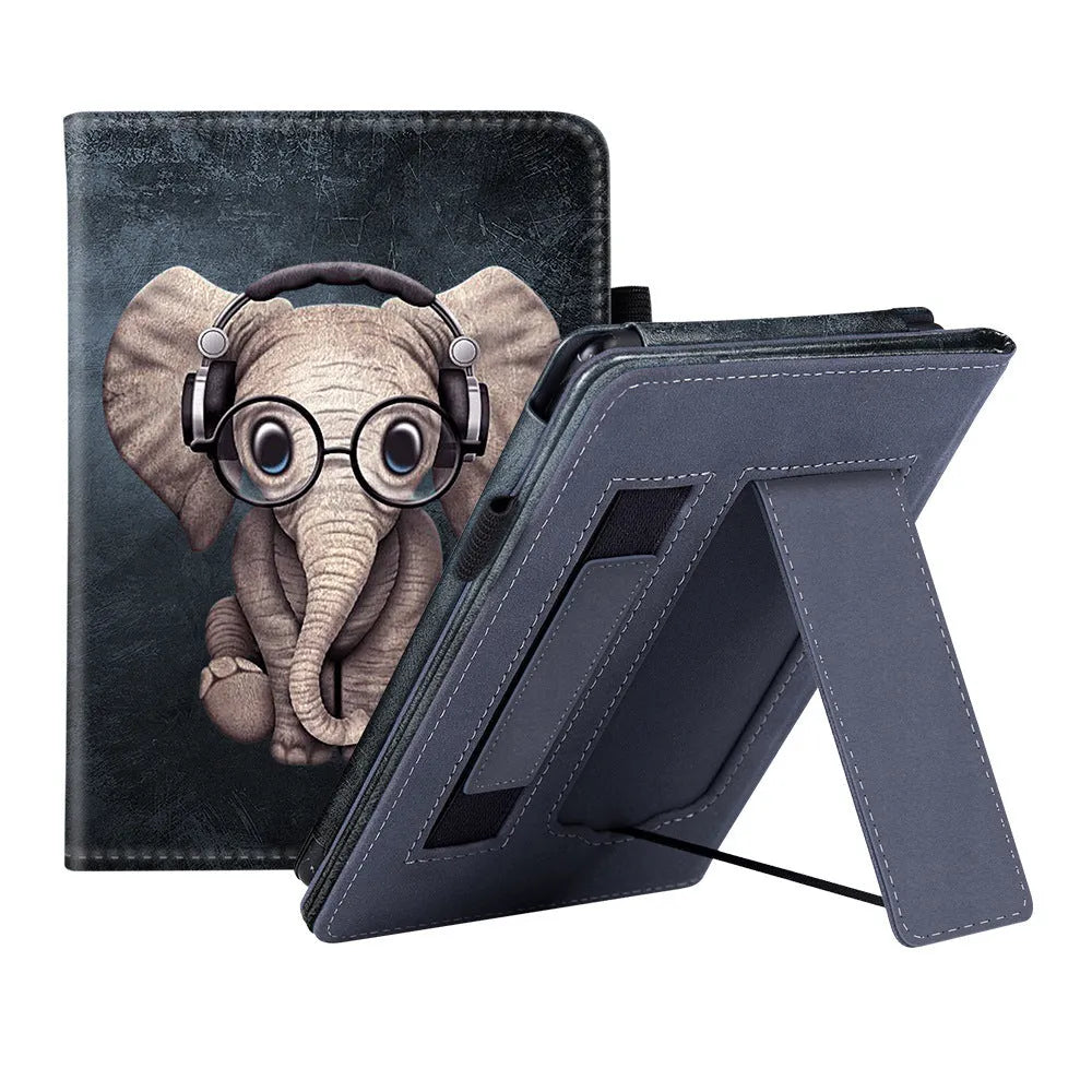 Kindle Paperwhite 5 leather case with integrated wrist strap bracket in multiple colour options