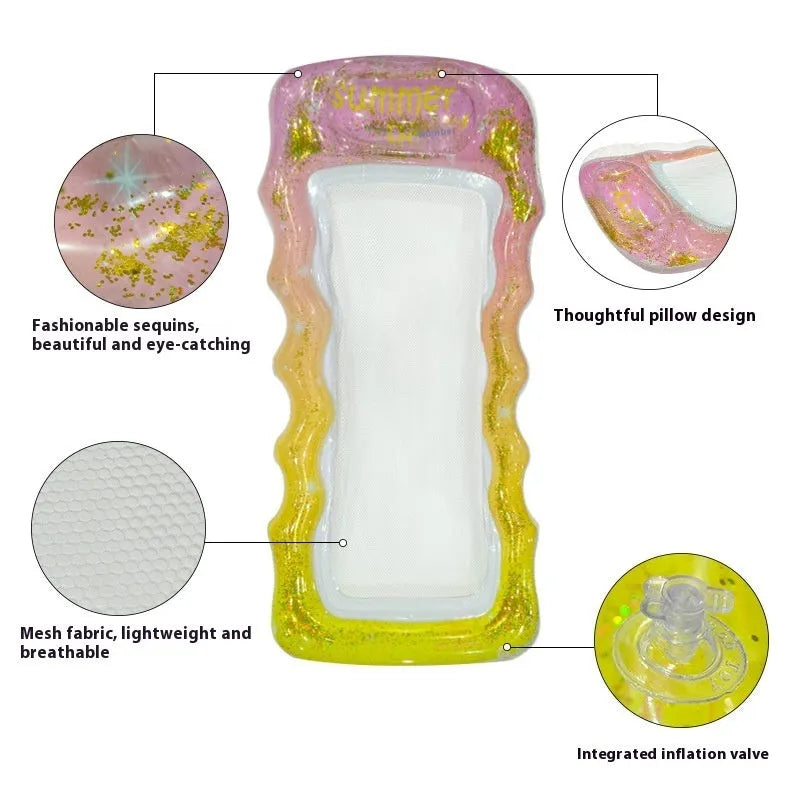 PVC inflatable floating row pool float in a choice of colours and designs including watermelon and flamingo.