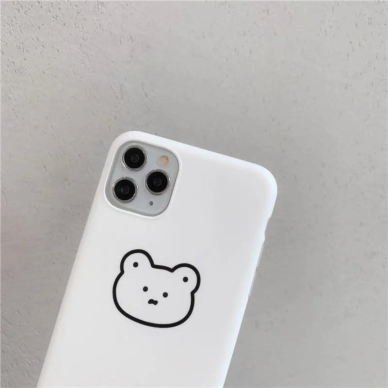 Korean bear cartoon design silicone soft case for Apple iPhone mobile phone