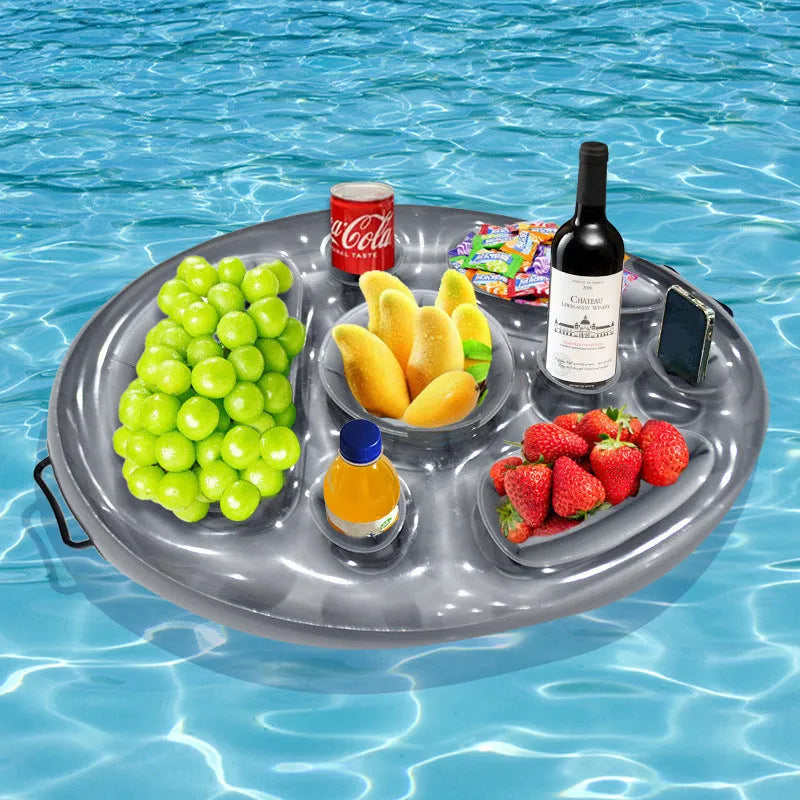 Inflatable ice bar with cup holders and yellow ice bucket for party drink service