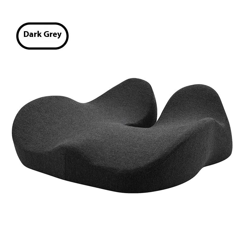 Memory foam office chair cushion in solid colour measuring 46x43x12cm