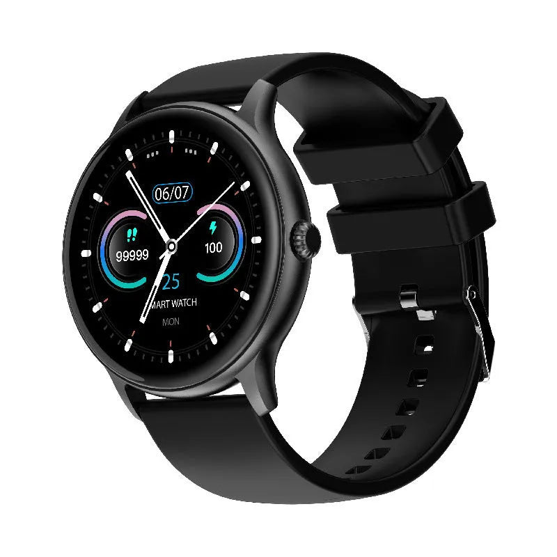 Blood pressure health smart Bluetooth sports watch with 1.28-inch screen on silicone wristband