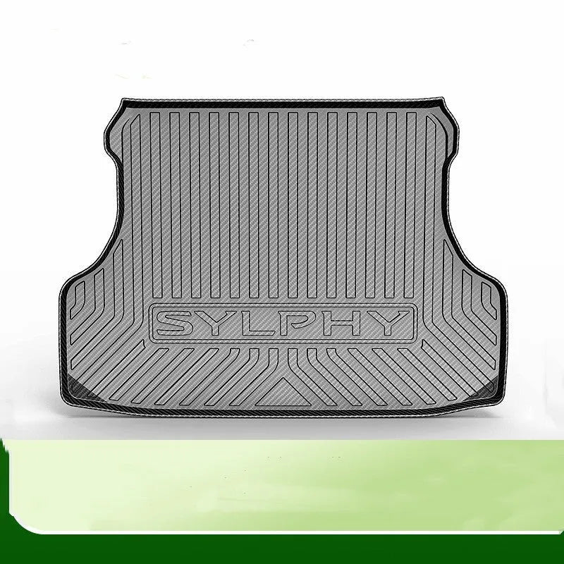 Black carbon fibre pattern TPE car boot liner protecting vehicle interior