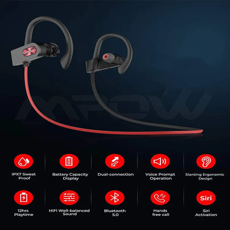 Flame2 Bluetooth headset in hanging ear design showing black, pink and red colour options