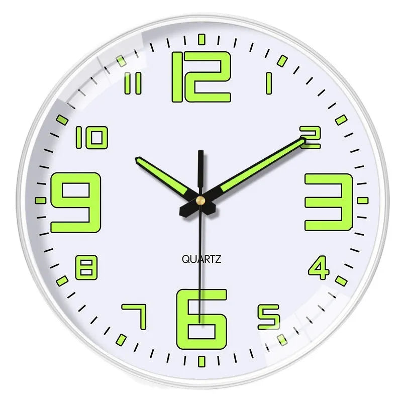 8 inch luminous wall clock with modern design and plastic casing