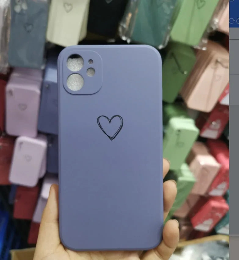 Silicone TPU phone case for Apple iPhone in solid colour options: black, green, grey, light green, pink, purple, red, white.