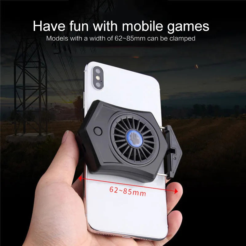 Black and white mobile phone radiator USB cooling fan accessory for gaming consoles