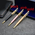 Gold foil metal ballpoint pen 13.8cm retractable fine point black gold pink