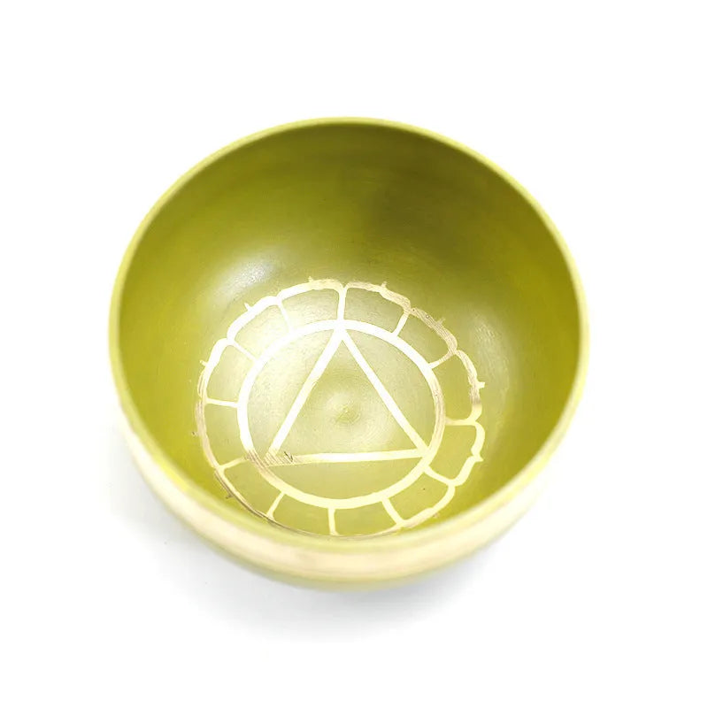 Handmade 7.8cm diameter alloy Himalaya bowl in seven colours for meditation and percussion