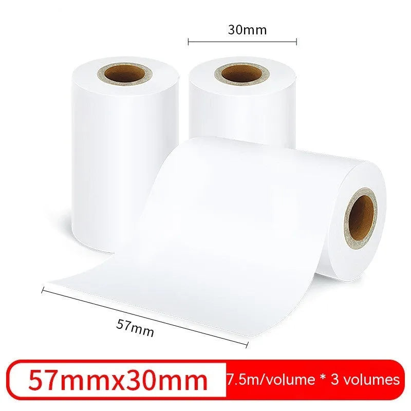 Three rolls of 57mm thermal paper for small thermal printers