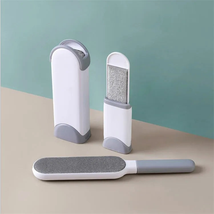 Electrostatic hair removal brush with ABS handle and polyester yarn head in two sizes L and S for pet hair and lint removal