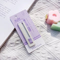 Small art knife in five colours: blue, khaki, orange, pink, purple, measuring 7.2cm.