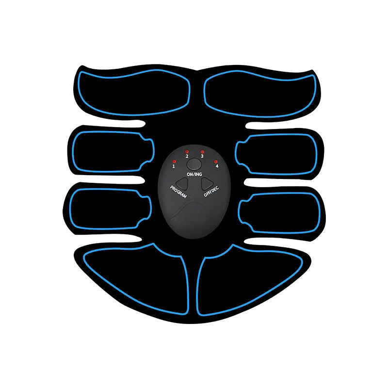 Digital abdominal muscle stimulation patch set with three eight-electrode pads showing red edge variant