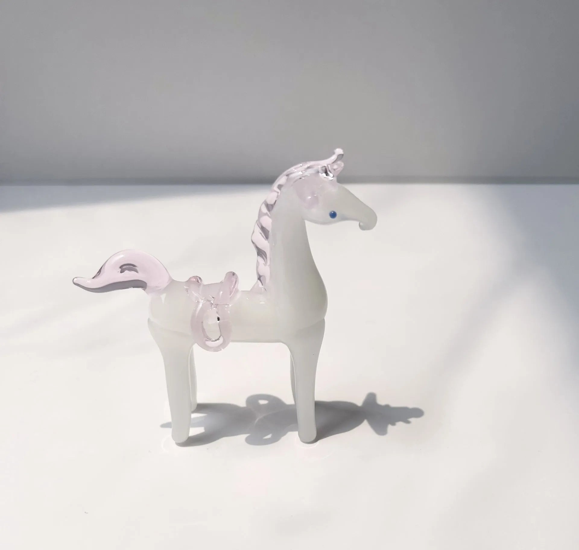 Brown or white glazed ceramic horse figurine office decoration with modern simplicity design
