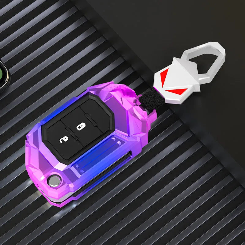 Zinc alloy car key sleeve for Jeep Wrangler fob in black with button cutouts