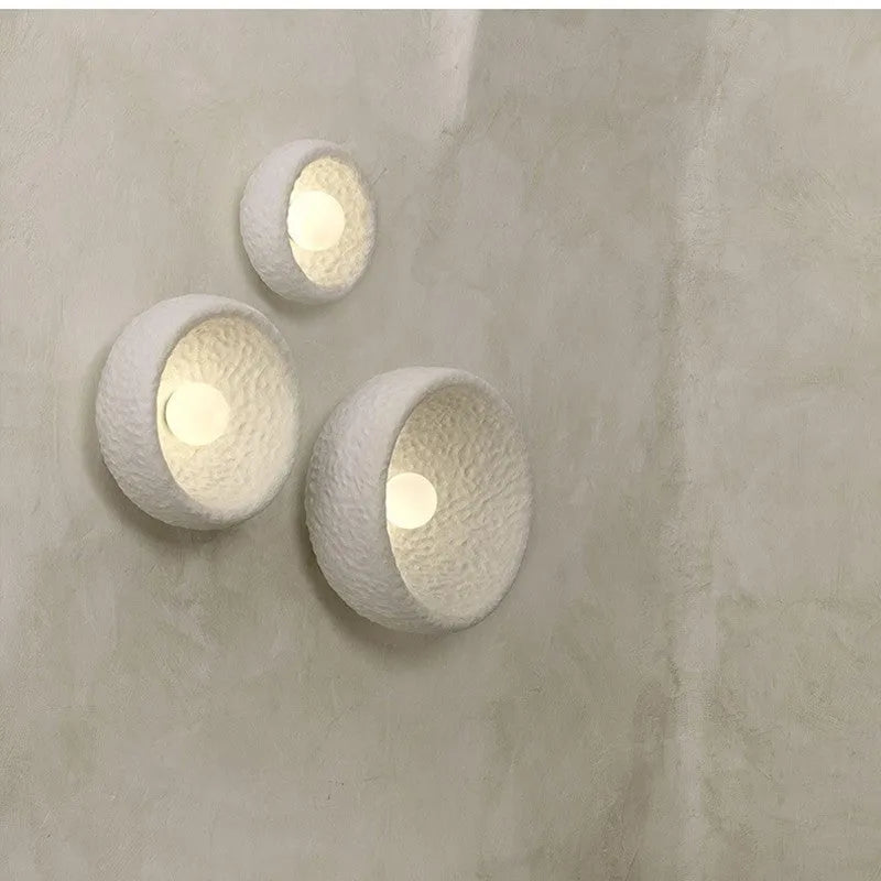 Japanese minimalist wall lamp with resin shade in 20cm, 26cm or 32cm diameter