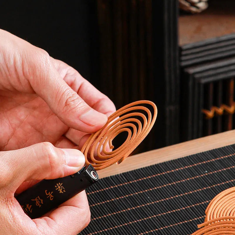 Set of 40 small half-handmade incense coils in nine scent options including sandalwood and agarwood