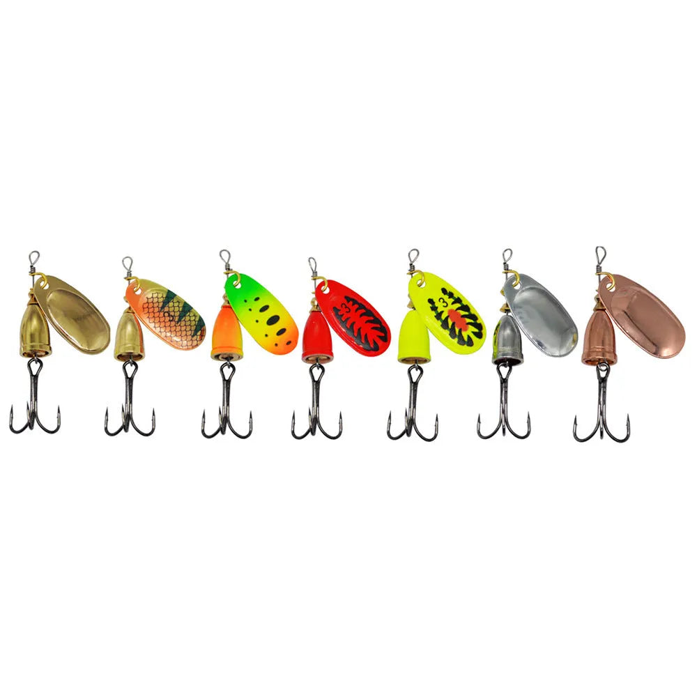 R composite rotating sequins copper bell fishing lure in seven colour variations including gold mesh and rose gold