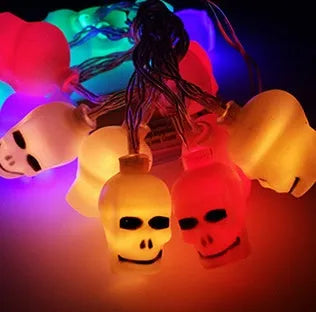 Halloween LED string lights with pumpkin, ghost and bat figurines on 1.2 metre waterproof battery-powered string