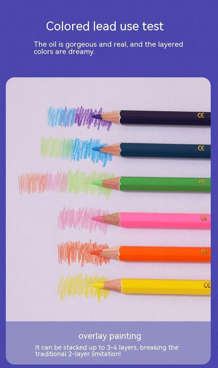 Set of wooden double-tipped colour pencils showing both the coloured lead end and the brush tip end.
