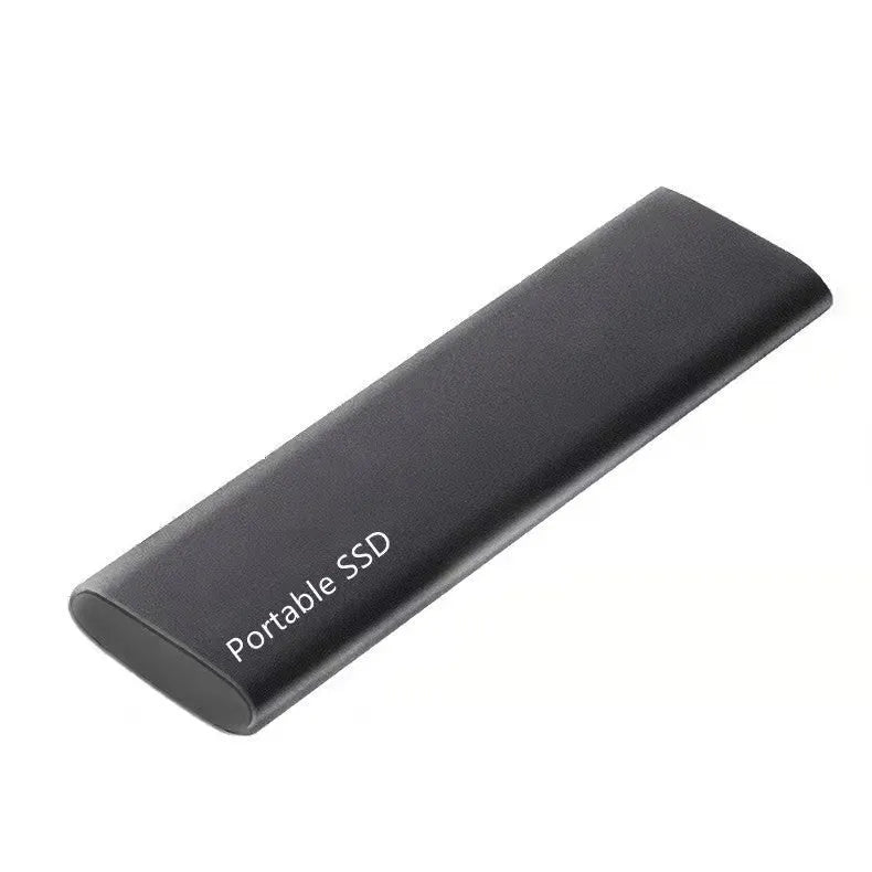 Metal shell ultra-thin mobile SSD expansion drive showing red interface option