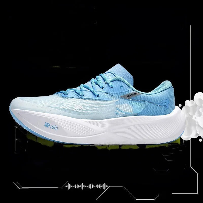 Low-top adult racing sneaker in Glacier colour with PU mesh upper, stitching detail, and natural rubber sole.