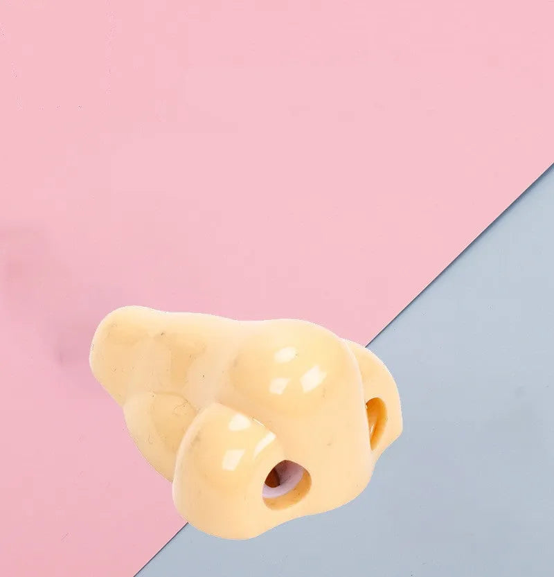 Flesh colour geometry-shaped plastic pencil sharpener with big nostril opening for pencils