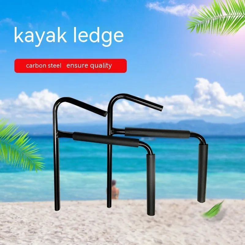 Carbon steel kayak wall hanger rack for garage storage, dimensions 43cm wide.