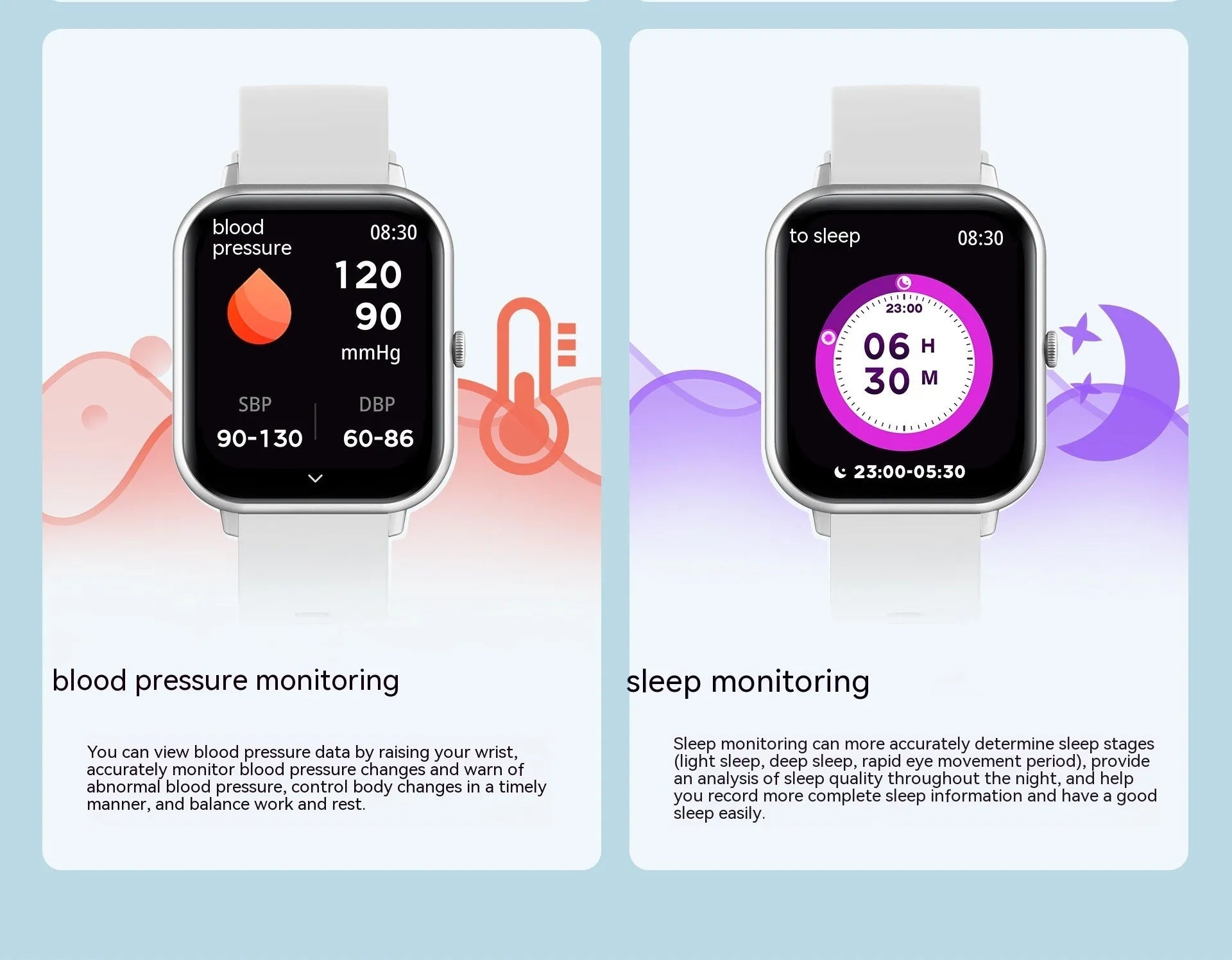 Bluetooth smart watch with heart rate monitoring display in multiple colour options
