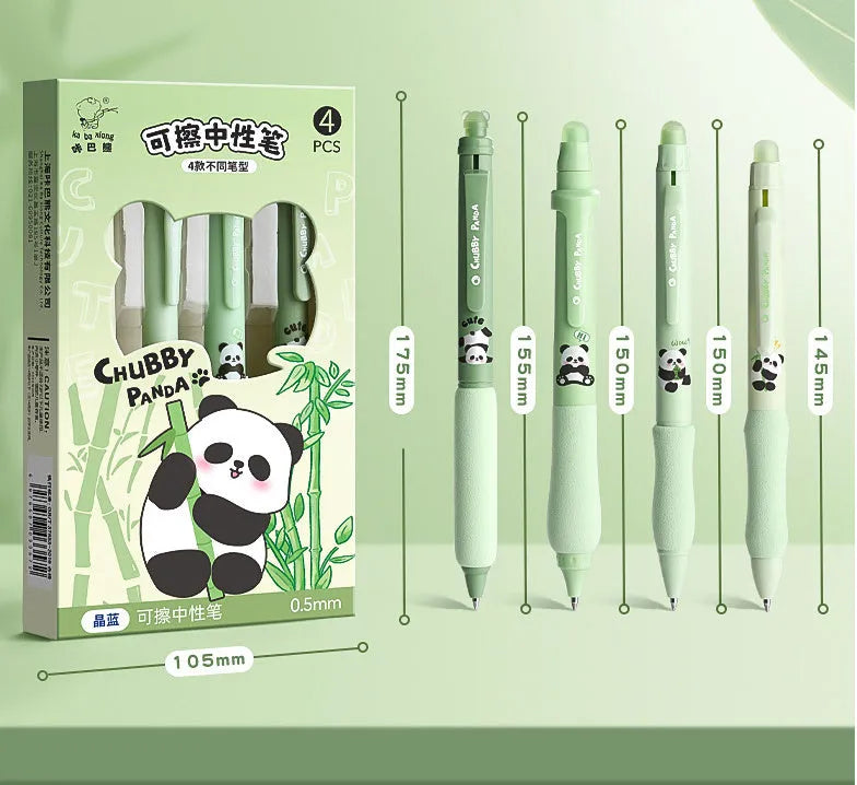 Cartoon erasable gel pen with 0.5mm tip in panda, bear or yellow hooded design