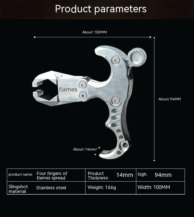 Zinc alloy archery release aid with two-axis mechanism and harpoon clip for flame dispensing