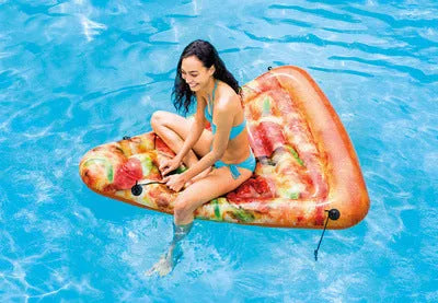 Pizza pattern inflatable surfboard float 175cm long for pool swimming