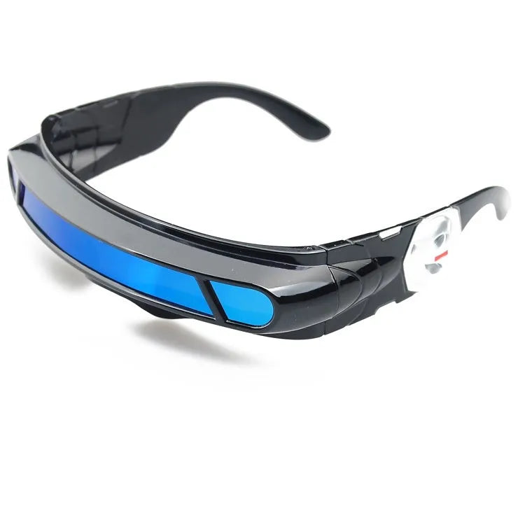 Black polarised sports sunglasses with a choice of Blue Mercury, Grey Sheet, or Red Mercury colour film lenses.