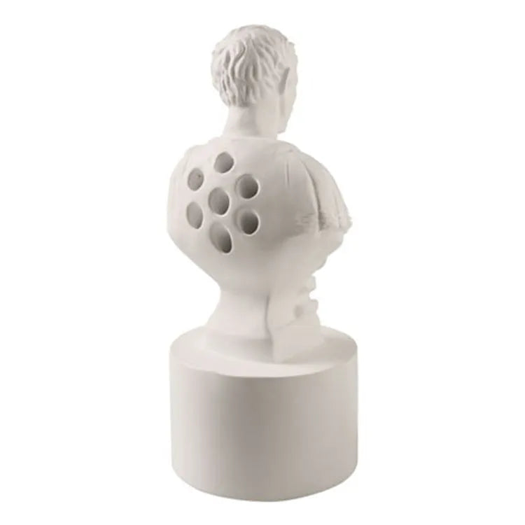 White American creative character model synthetic resin pen holder on a desk